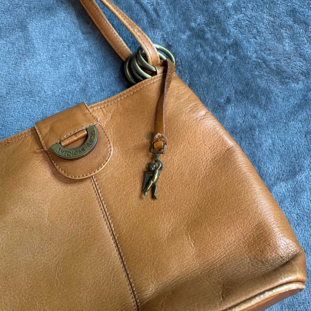 Vintage American Angel Tan Leather Shoulder Bag - Picture 4 of 10